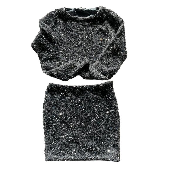 SHEIN Dresses & Skirts - Silver Mini Skirt and Top